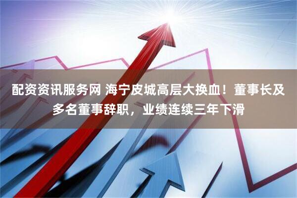 配资资讯服务网 海宁皮城高层大换血！董事长及多名董事辞职，业绩连续三年下滑